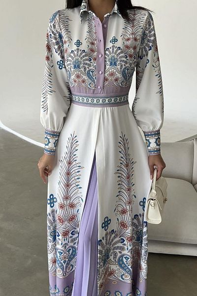 TRND Rochie plisată din stofă Atlas - Fusta cu fante