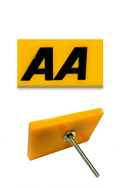 Mega Oto Market Panjur Arma Sarı Zemin Siyah Aa Vidalı Pleksi Izgara Arma Logo