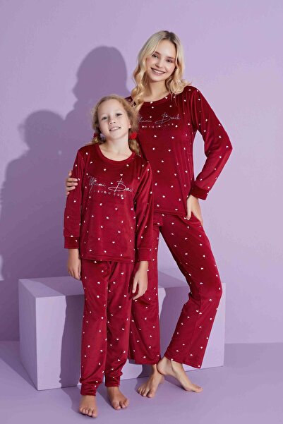 MEBA Kadın Anne-kız (KOMBİNİ KENDİNİZ YAPIYORSUNUZ) Fransız Kadife Pijama Takımı