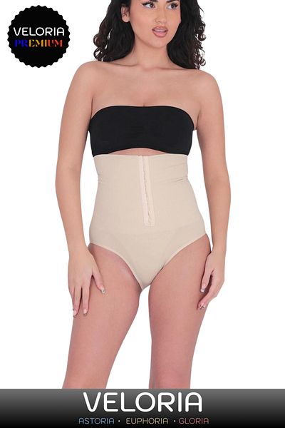 Veloria Premium Series Tightening Firming Body Shaping High Waist Slip Corset with Anti-Slip Clips