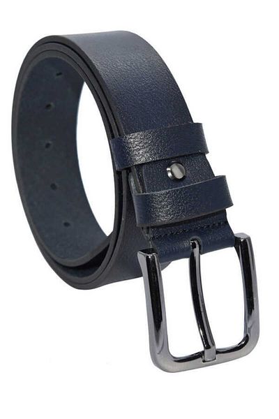 Süzer Deri 4 cmClassic Genuine Leather Belt Navy Blue Plain