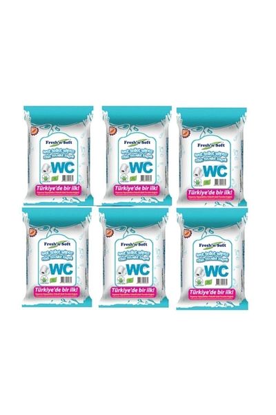 FRESHNSOFT Wc Wet Toilet Paper 6 Packs of 60/360 Sheets