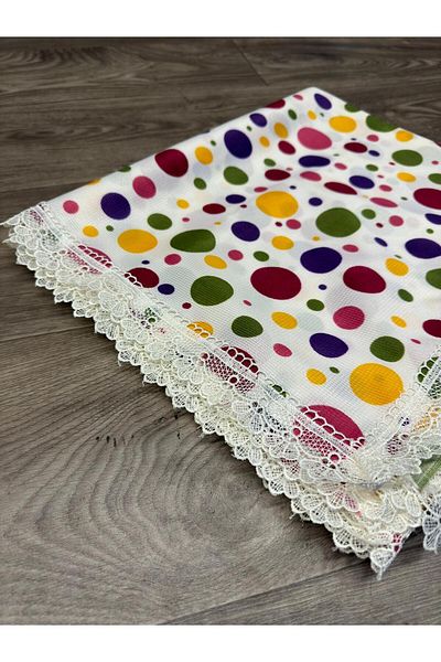 Dantelux Stain Resistant White Colored Patterned Tableware Cloth, Picnic Cloth, Table Cloth