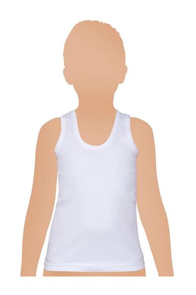 GÜMÜŞ Boy's Silver Ribbed Tank Top - 6 Pieces White 3023