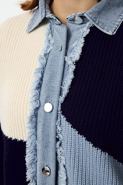 Trendyol Modest Denim-Strickjacke - Blau, TCTAW25TH00018