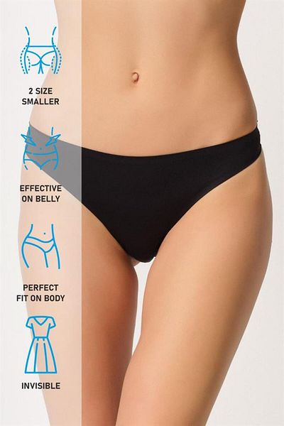 Emay Black Laser Cut 2802 Model Gluing String Panties