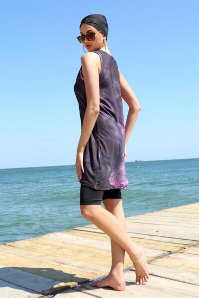 Akbeniz Μαγιό Half Hijab - Zero Sleeve Pattern, Μοντέλο 33011