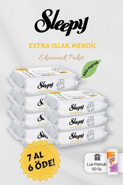 Sleepy Buy 7 Pay 6 Extra Wet Baby Towels with Gift