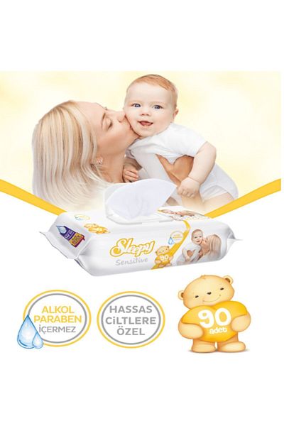 Sleepy Leaf Colored Sensitive 90 Wet Wipes - Pack of 12