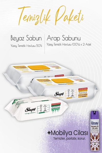 Sleepy Düvenci Cleaning Package 12 - 2 Pieces of 100 Pieces, 1 Piece of 50 Pieces and Furniture Polish