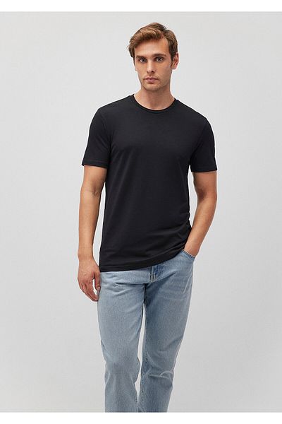 Mavi Pack of 2 Crew Neck Men's Basic T-Shirt Fitted / Body-Cutting Cut 0611282-900
