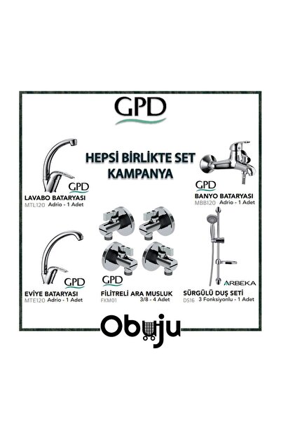 GPD Adrio Armatür Seti 8 Parça
