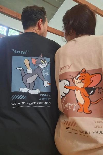 Aesthia MINGALONDON - Tom & Jerry Detailed Oversize Unisex T-Shirt