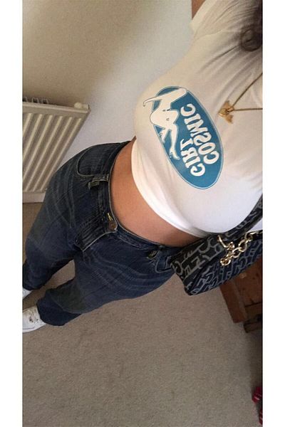 Aesthia MINGALONDON Cosmic Girl με μοτίβο λευκό Crop Top