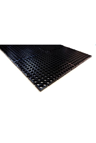 bademlerhali Kaymaz Karo Yer Döşemesi 33x33 Geçmeli Kauçuk Plastik Karo Islak Zemin Kaydırmaz Paspas 9 Adet