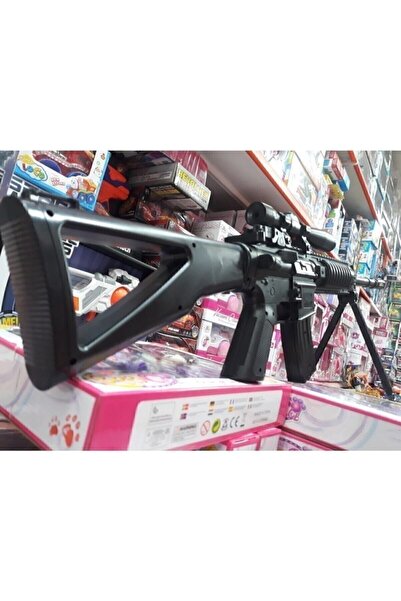 Genel Markalar Lazerli Susturuculu Dürbünlü Dipçikli Silahlı Mermi Atan Oyuncak Tabanca - Oyuncak Tüfek