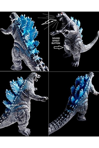 Hepsilazım Godzilla Ses Efekti 25x15.5cm Dinazor Kırılmaz Oyuncak Dinozor Godzila Piller Dahil
