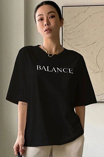 spearly Μπλουζάκι Unisex Balance Printed Oversize Boyfriend