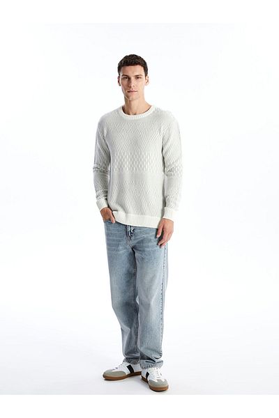 LC Waikiki Crew Neck Long Sleeve Men's Knitwear Sweater - W47237Z8