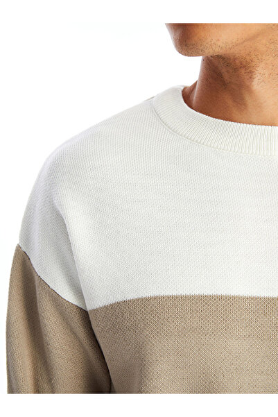 LC Waikiki Ανδρικό Πλεκτό Πουλόβερ - Crew Neck, Μακρύ μανίκι, Color Block
