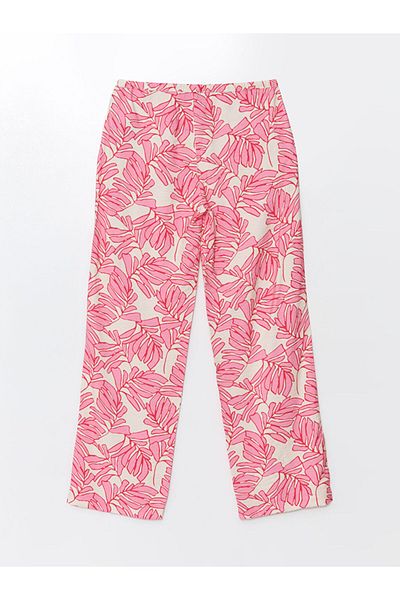 LC Waikiki Patterned Comfortable Patterned Women's Trousers with Elastic Waist