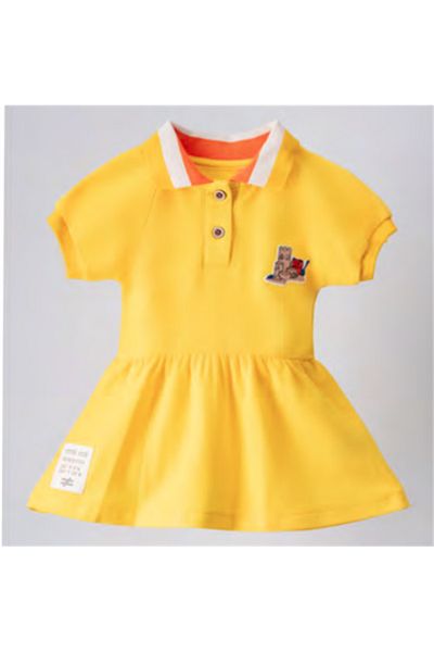 Moi Noi Dress Polo Collar Yellow