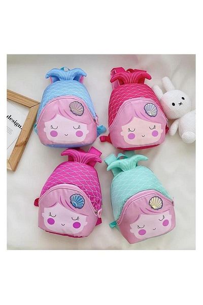 The Cloudish Shop Waterproof Red Mermaid Backpack for Girl - Medium Size Mermaid