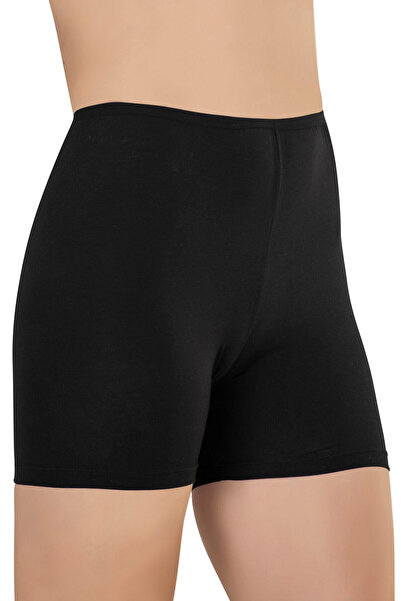 Genel Markalar Kadın Pamuklu Likralı Ara Boy Diz Üstü Kısa Tayt Şort Boxer