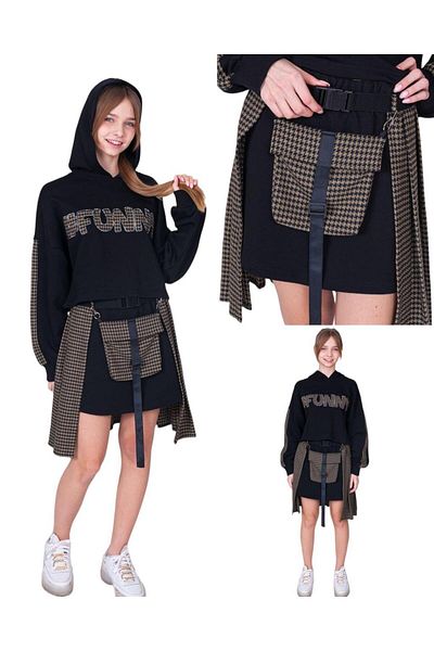 Marions Girl's 3-Piece Set with Sweatshirt, Skirt and Skirt Accessories