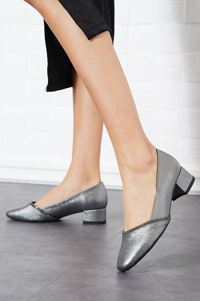 Moda Pie Than Mirror Stripe Stone Pantofi cu toc pentru femei Platinum Nova