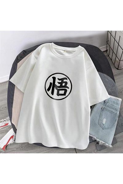 Pink Sky Dragon Ball Z Printed White Unisex Oversize T-shirt