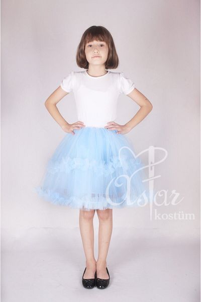 Astar Kostüm Tutu de spectacol cu ​​volane albastre 23 aprilie