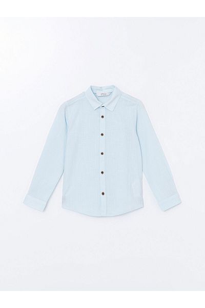 LC Waikiki Lcw Eco Blue Basic hosszú ujjú fiú ing
