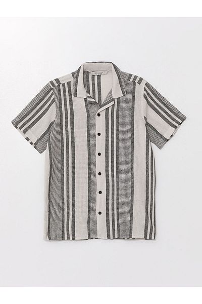 LC Waikiki Lcw Vision Navy Print Short Sleeve Boy's Shirt