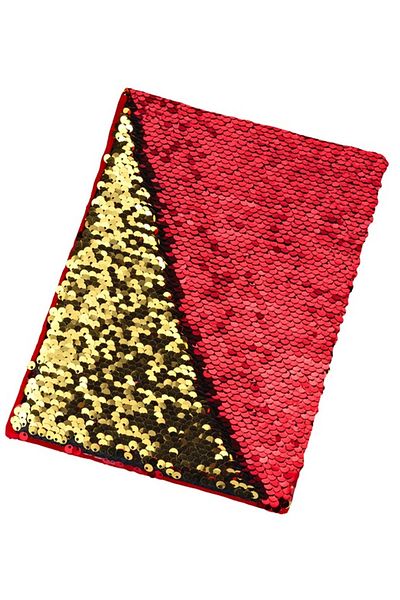 Toptan Bulurum Apple Red D 361 - Sequin Covered Commemorative Diary Notebook Striped