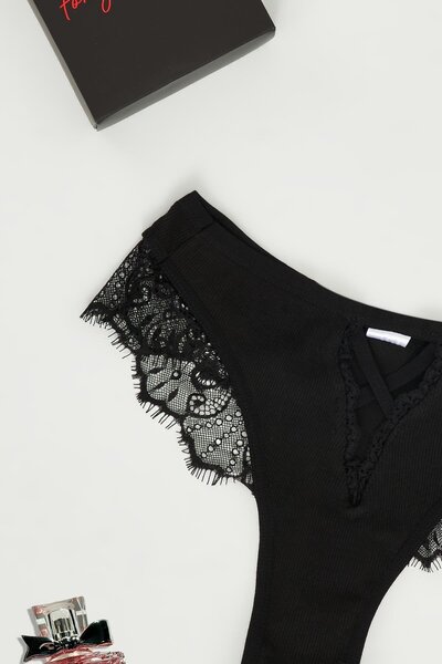 For You Lingerie Μαύρο εσώρουχο σε κουτί με λεπτομέρεια Datelli V