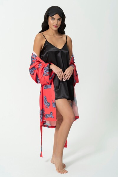 for you sleepwear 5 Pack Tiger Red Satin Dressing Gown Nightgown Tk