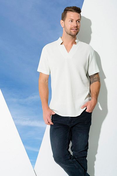 For You Man Organic Star Collar Green Shirt