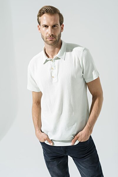 For You Man Βιολογικό πουκάμισο με κοντό μανίκι με 3 κουμπιά Aqua Green