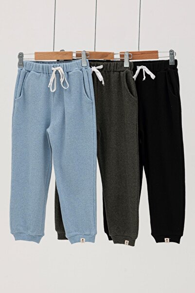 for you kids Blue Green Black Jogger - Set of 3