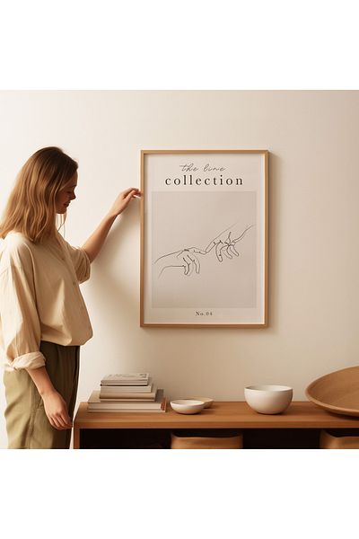 ARTHOUSECOLLECTIVE Touch - Poster Line art - Poster fără cadru în dimensiuni de tablou