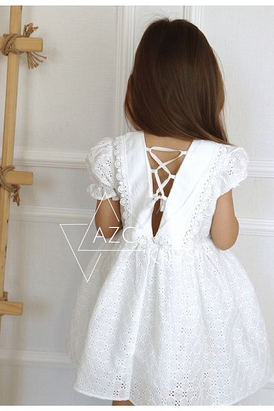 azckids Κοριτσίστικο φόρεμα γενεθλίων ξεχωριστής ημέρας με γιακά και λεπτομέρεια στην πλάτη