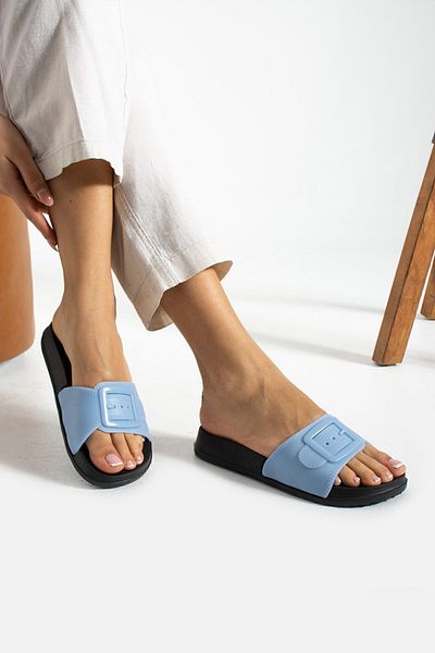 Moda Devrin Gz14311 Μπλε μονή πόρπη Εμφάνιση Μαλακές, εξαιρετικά ελαφριές γυναικείες παντόφλες Eva
