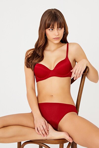 Cansoy Light Supported Honeycomb Patterned Bra Set