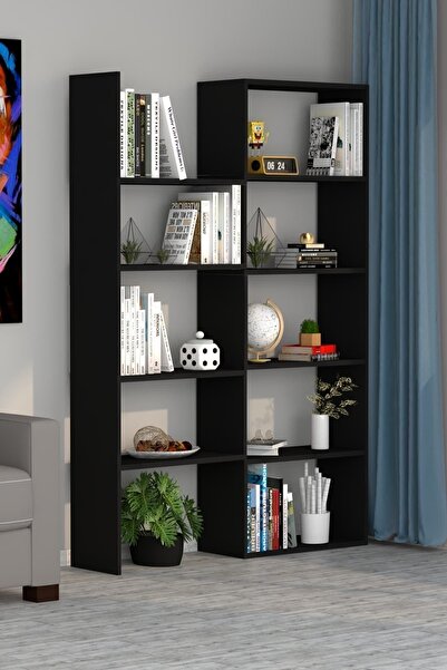 Moonlife Office Dekoratif Kitaplık Siyah