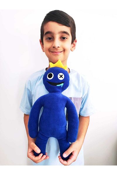 Pufline Rainbow Friends Blue Crowned Monster Plush Toy (Blue Color)