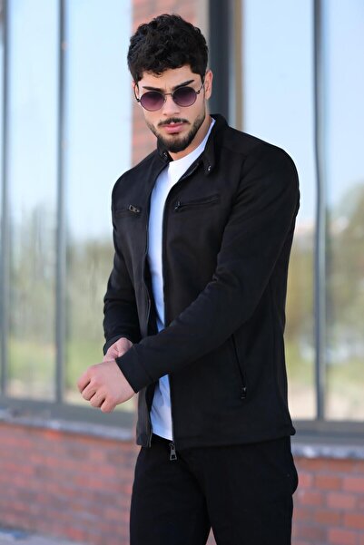 Stilkombin Göğüs Fermuarlı Hakim Yaka Süet Mevsimlik Mont Pldp 2904_60061