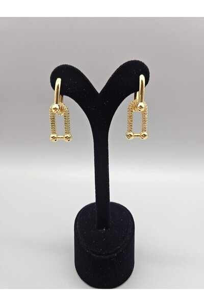 DURU AKSESUAR أقراط موديل ماركة TIFF مرصعة بالأحجار من سلسلة VIP