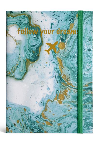 4nio Green Marble String - Unlined Notebook with Thick Cover