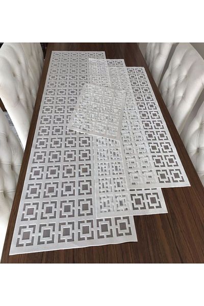NURHAN HOME COLLECTION Enna Model Ecru Color Living Room Set 4 Pieces